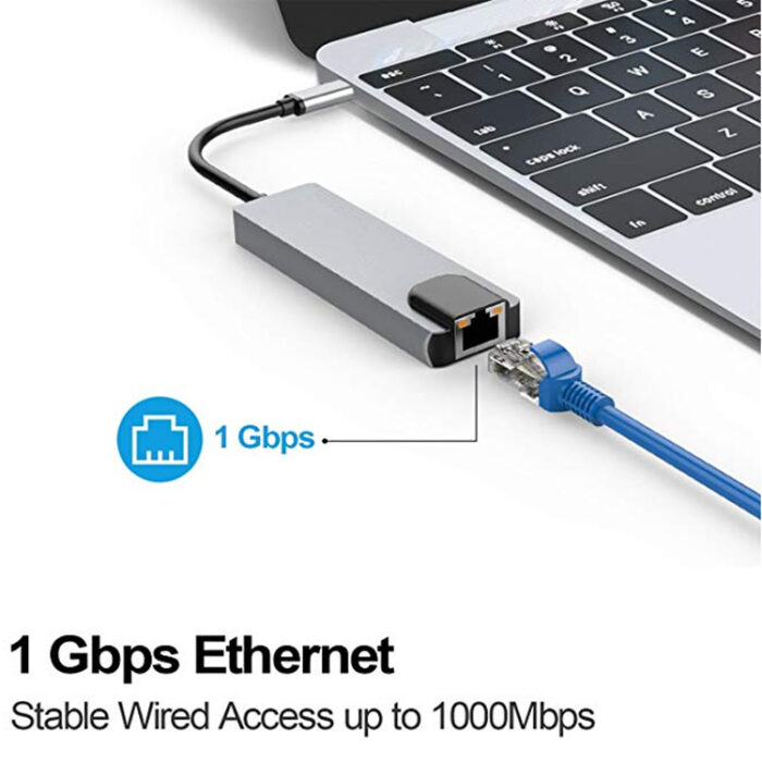 Type C docking station Type-C to HDMI 4K Gigabit Ethernet card 3.0HUB all in one - Image 3