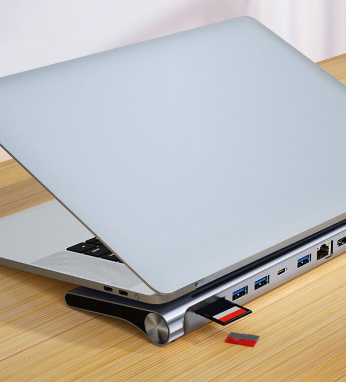 Dual HDMI docking station 12 in 1 high-definition MST USB HUB multi screen display type-c docking station - Image 2