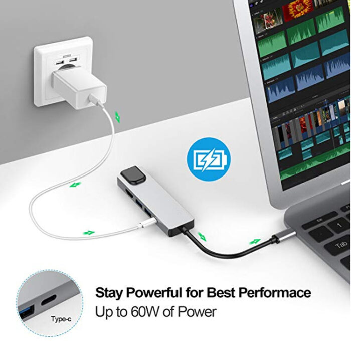 Type C docking station Type-C to HDMI 4K Gigabit Ethernet card 3.0HUB all in one - Image 4