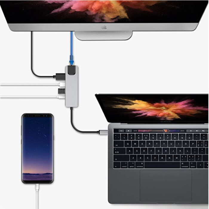 Type C docking station Type-C to HDMI 4K Gigabit Ethernet card 3.0HUB all in one - Image 2
