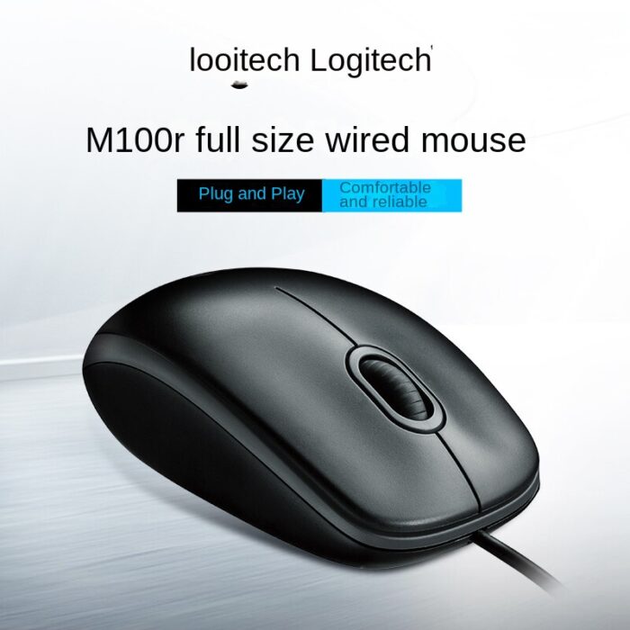 Logitech M100r wired mouse laptop office home universal USB business mouse - Image 5