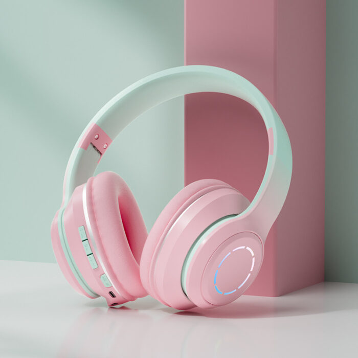 Gradient Bluetooth Earphones Head Mounted Phone Earphones Foldable Earphones - Image 3