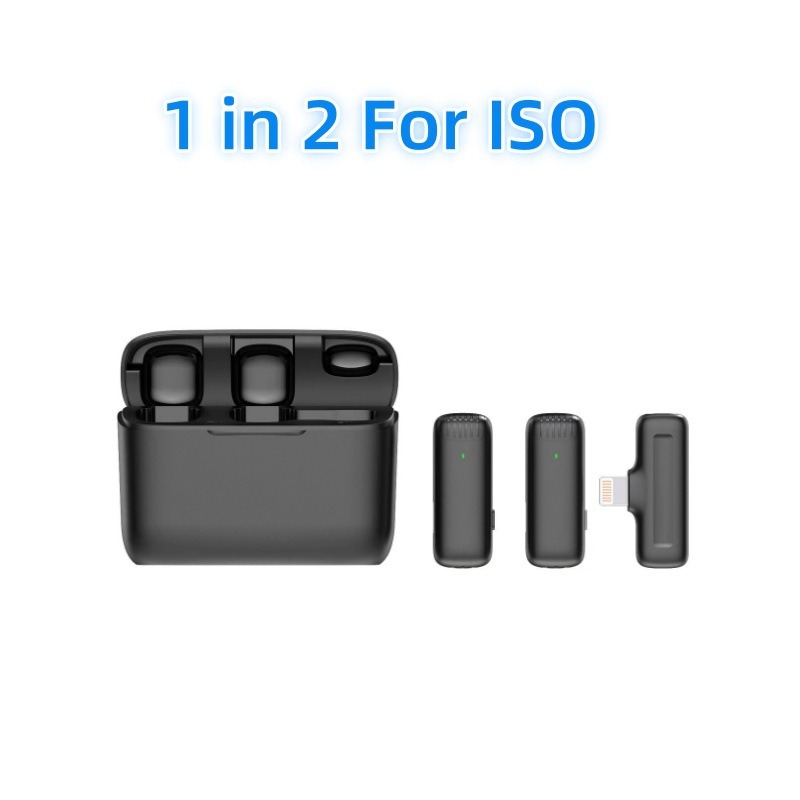 Charging case wireless lavalier microphone 1-to-2 live broadcast 2.4G noise cancelling microphone - Image 4