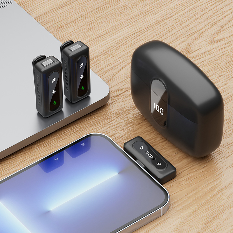 Wireless lavalier microphone J50 intelligent noise reduction digital display charging compartment digital display mini microphone - Image 4