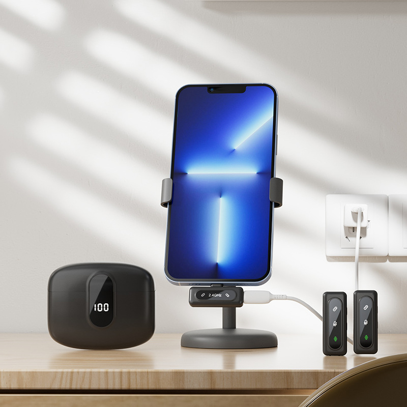 Wireless lavalier microphone J50 intelligent noise reduction digital display charging compartment digital display mini microphone - Image 2