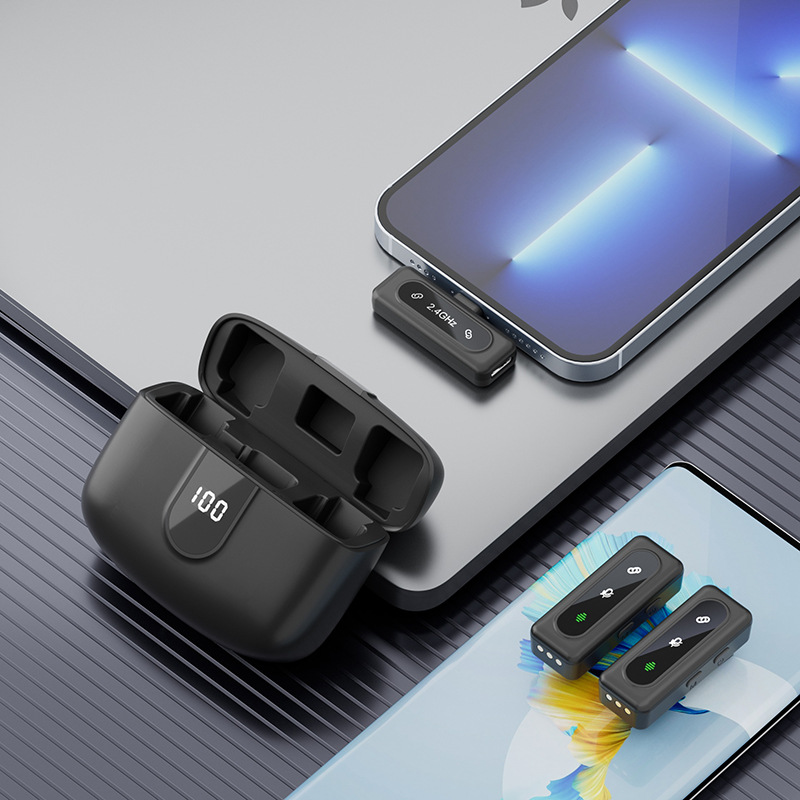 Wireless lavalier microphone J50 intelligent noise reduction digital display charging compartment digital display mini microphone - Image 3
