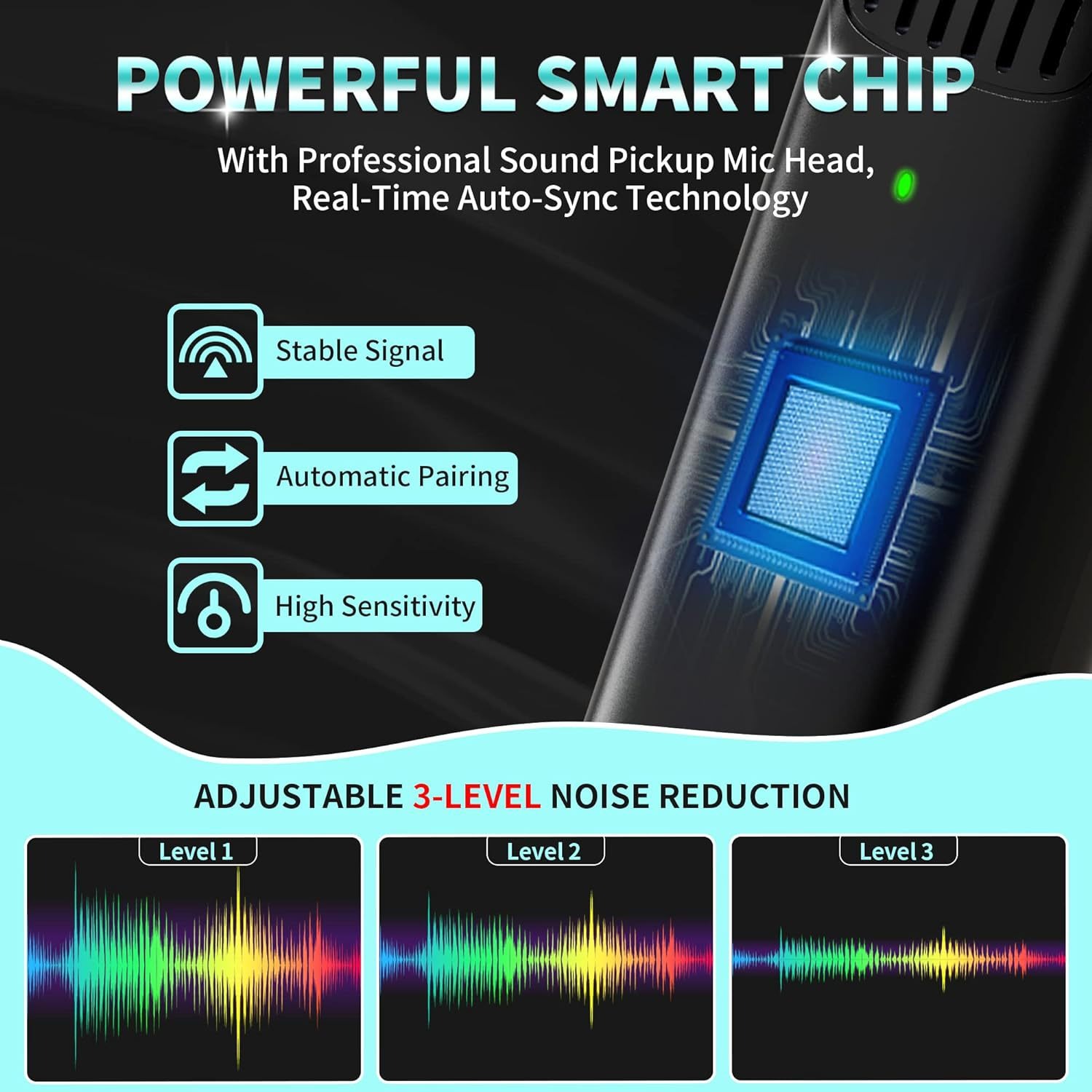 Charging case wireless lavalier microphone 1-to-2 live broadcast 2.4G noise cancelling microphone - Image 7