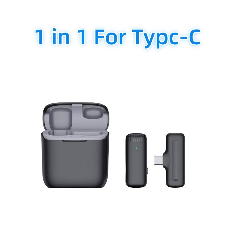 Charging case wireless lavalier microphone 1-to-2 live broadcast 2.4G noise cancelling microphone - Image 3