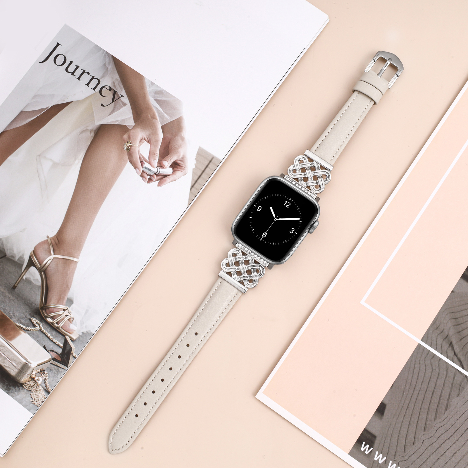 Strap Compatible with Apple Watch Band iWatch S10/SE98765 Metal Ultra-thin Watch Band - Image 4