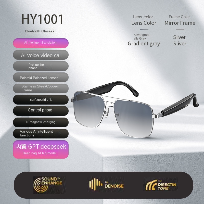 Bluetooth Smart AI Sunglasses Multi functional Real time Translation Headphones Call Listening to Music - Image 12