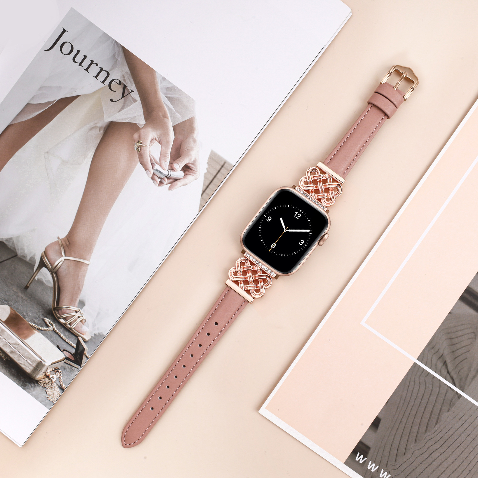 Strap Compatible with Apple Watch Band iWatch S10/SE98765 Metal Ultra-thin Watch Band - Image 3