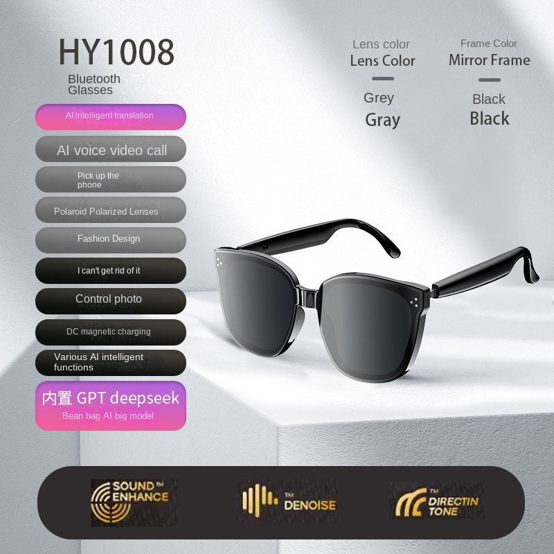 Bluetooth Smart AI Sunglasses Multi functional Real time Translation Headphones Call Listening to Music - Image 4